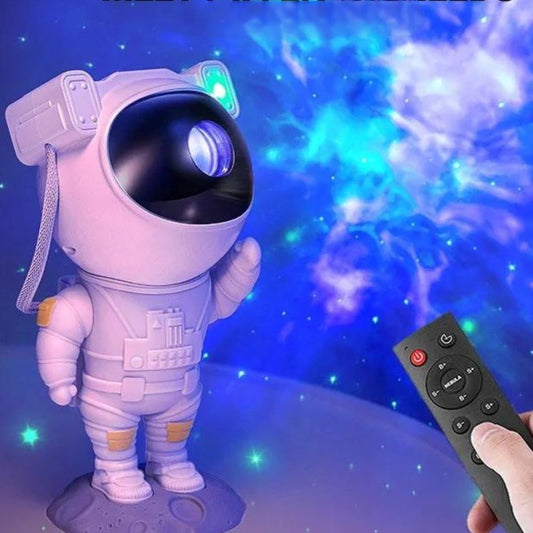 Luminária Astronauta Projetor de Nebulosa com Controle Remoto Decorativo - 0006 Conceito Kids Em Pé 