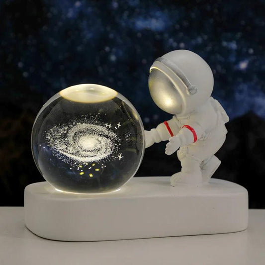 Luminária Bola de Cristal Astronauta USB Decorativo - 0008 Conceito Kids Nebulosa 
