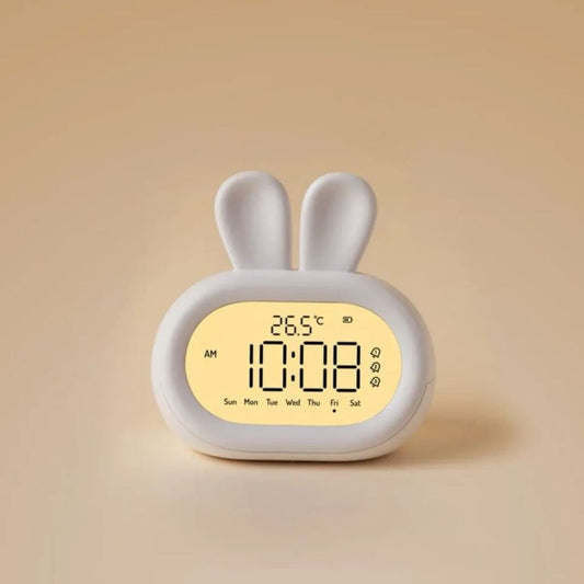 Relógio Digital Coelhinho Despertador & Termômetro Relógio - 0004 Conceito Kids Branco 